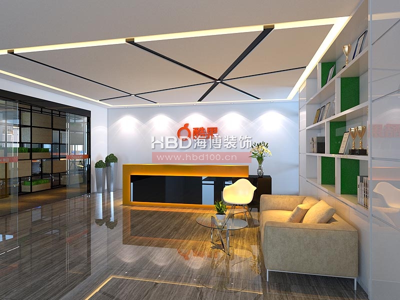 酷果科技辦公室裝修案例 前臺設(shè)計 酷果科技辦公室裝修案例 前臺設(shè)計