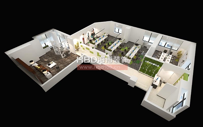 北京天然香妝品研究所辦公室設(shè)計(jì) 鳥瞰圖 北京天然香妝品研究所辦公室設(shè)計(jì) 鳥瞰圖