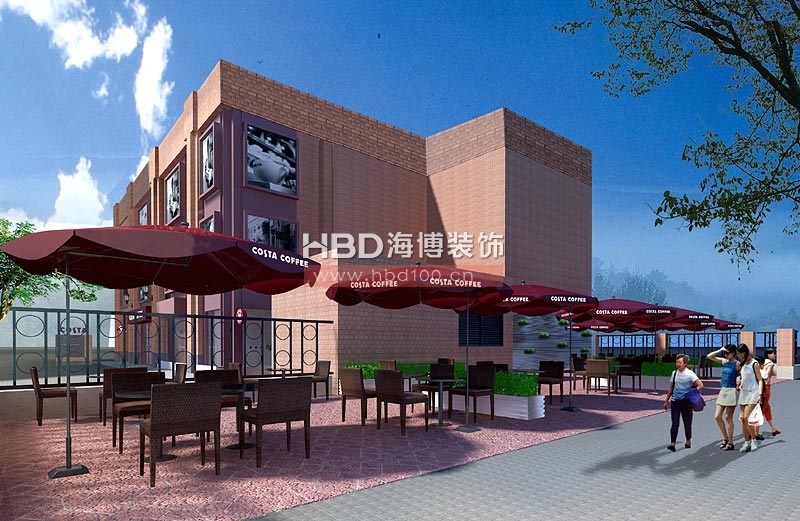 COSTA意式咖啡廳設計裝修 露天外觀效果 COSTA意式咖啡廳設計裝修 露天外觀效果