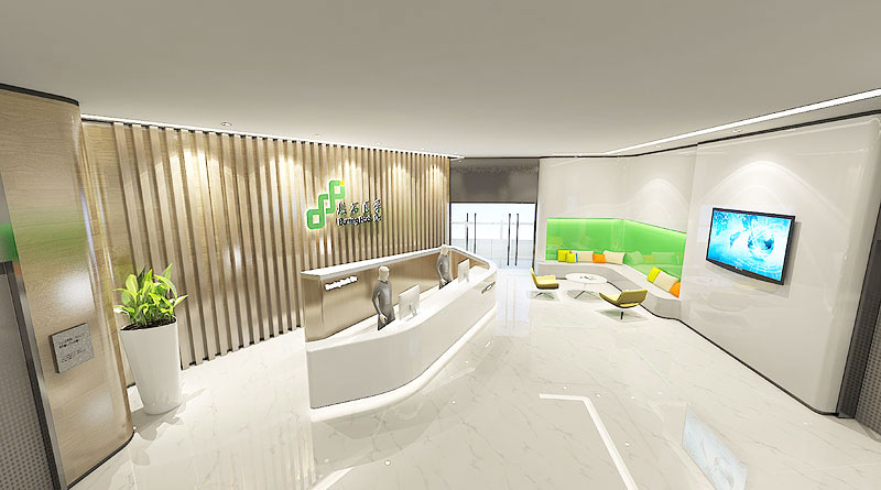 燃石生物科技公司辦公室設計 前臺方案效果圖2 燃石生物科技公司辦公室設計 前臺方案效果圖2